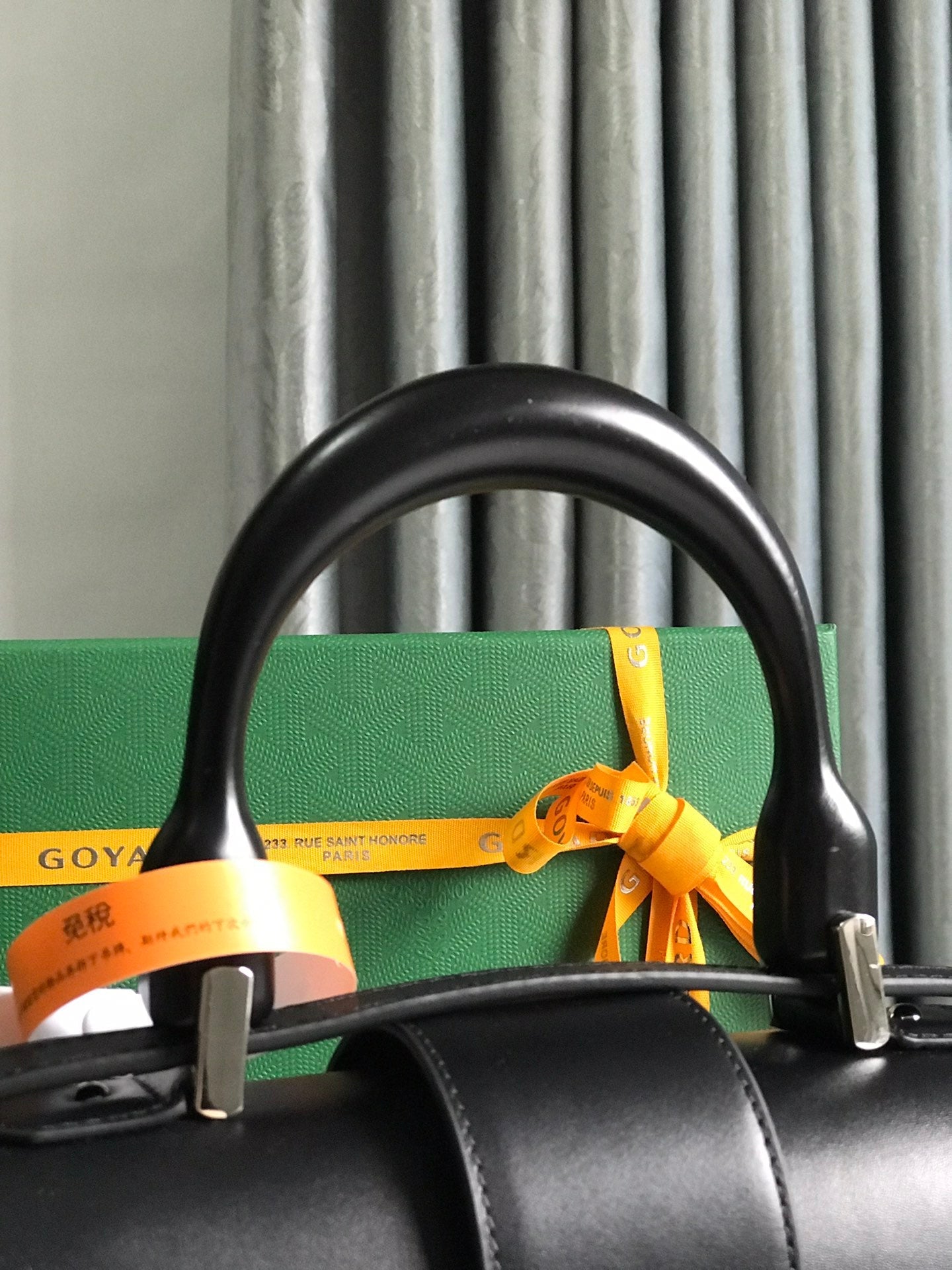 SAC SAÏGON PM 28 EN TOILE GOYARDINE NOIRE ET CUIR DE VEAU