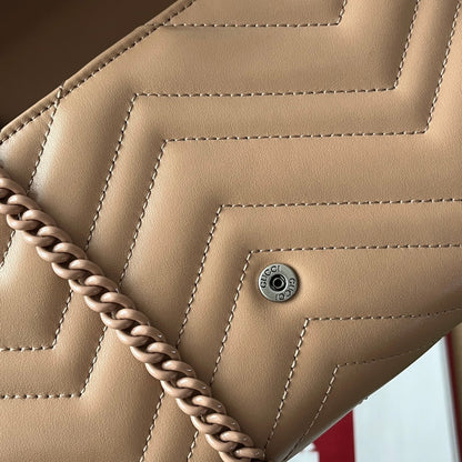 SAC À MAIN MATELASSÉ MARMONT 20 EN CUIR DE VEAU BEIGE