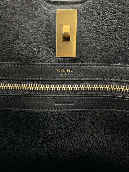 cabas 16 37cm cuir de veau noir