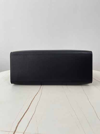cabas 16 37cm cuir de veau noir