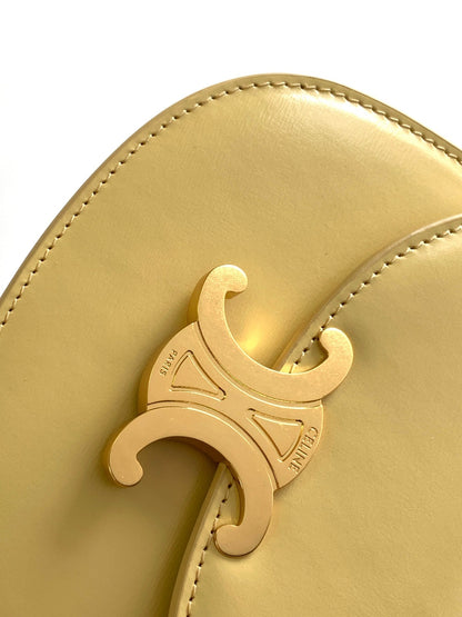 BESACE CHAÎNE ADOLESCENT TRIOMPHE 15,5 CM CUIR DE VEAU JAUNE