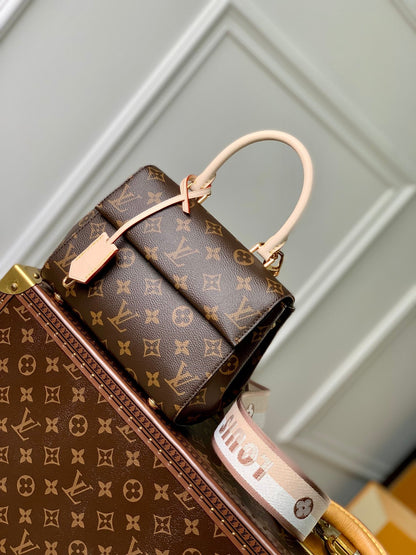 CLUNY MINI 20 EN TOILE MONOGRAMME MARRON