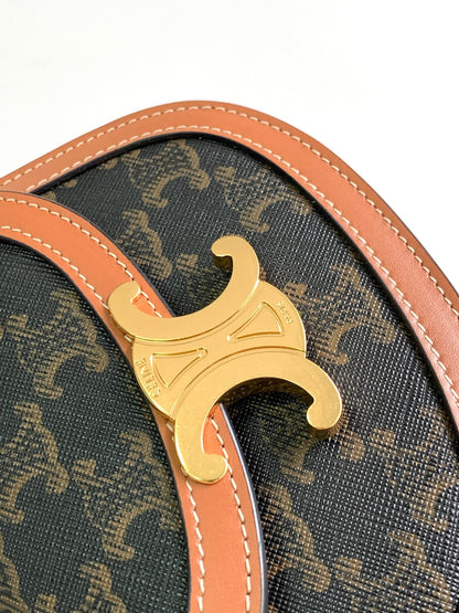 ティーンチェーン ブザス トリオンフ 15.5cm ブラウンモノグラム＆カーフスキン タン