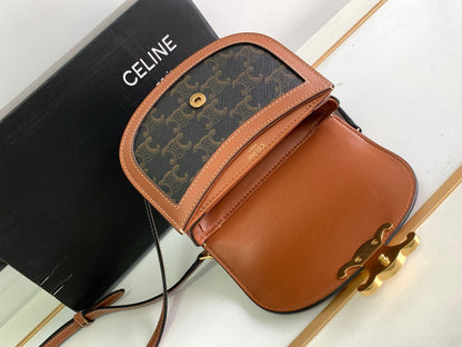 ティーンチェーン ブザス トリオンフ 15.5cm ブラウンモノグラム＆カーフスキン タン