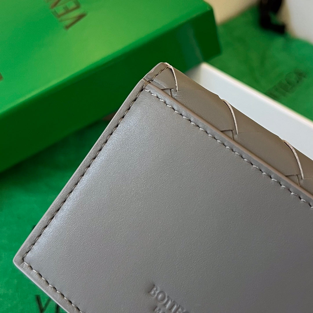 ÉTUI POUR CARTES EN CUIR DE VEAU GRIS INTRECCIATO BUSINESS 11