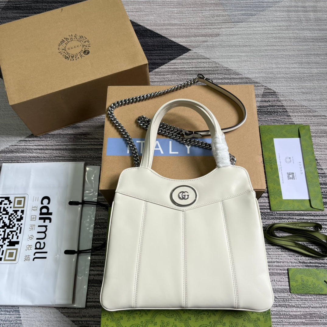 GGスモール 28 トートバッグ（ホワイトカーフスキン）