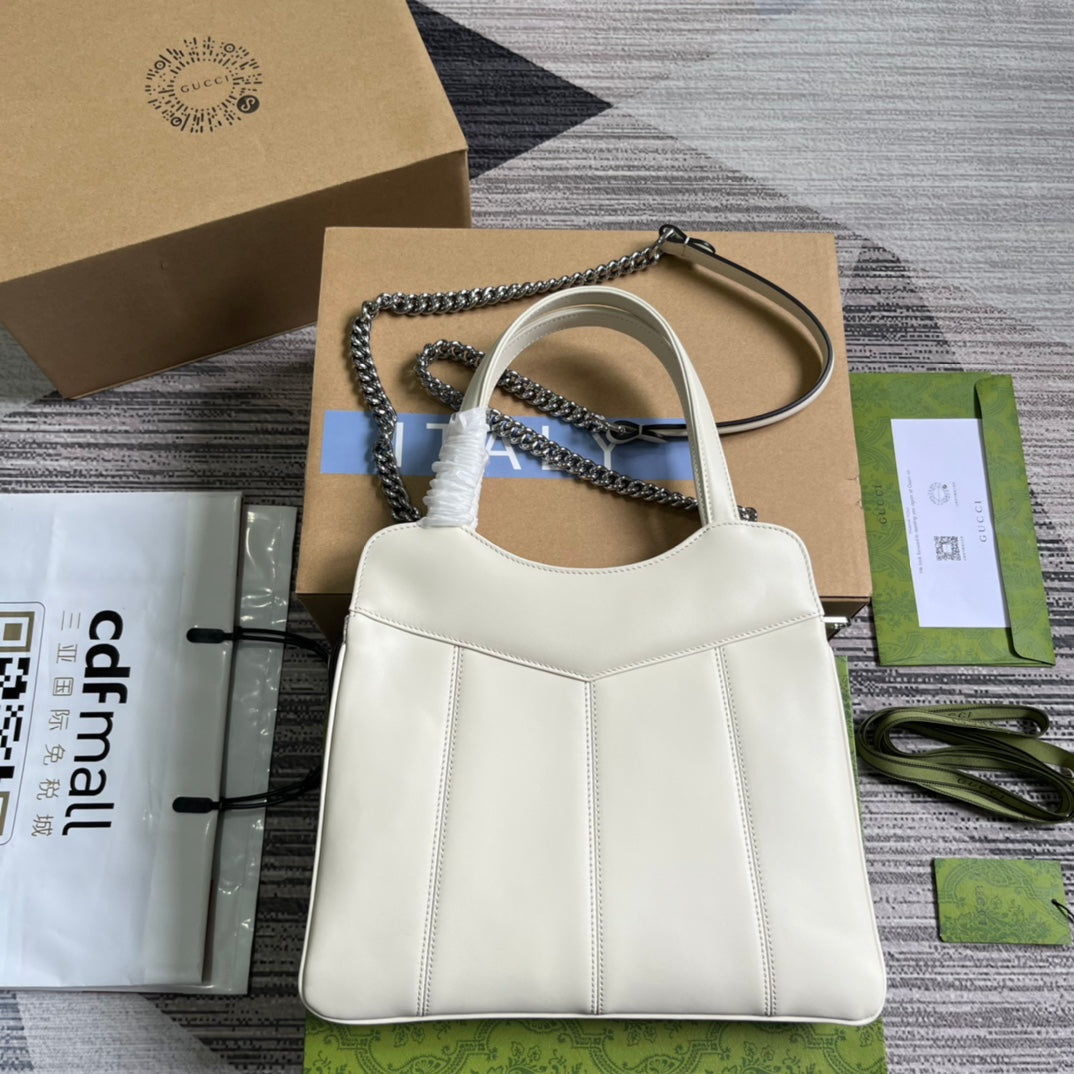 GGスモール 28 トートバッグ（ホワイトカーフスキン）