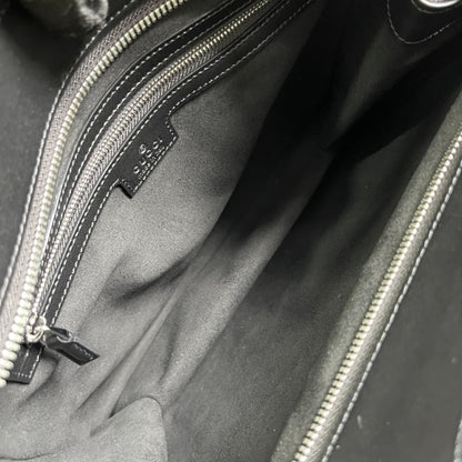Petit sac cabas GG 28 en cuir de veau noir