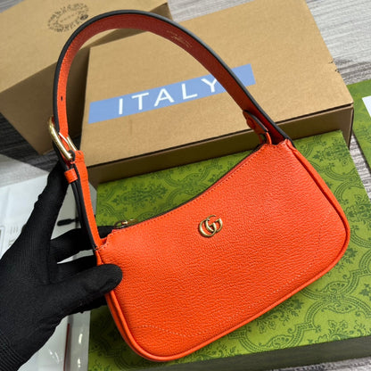 SAC À BANDOULIÈRE APHRODITE MINI 21 EN CUIR DE VEAU ROUGE ORANGE