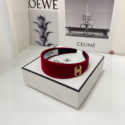 BANDEAU EN VELOURS ROUGE RUBIS 832222