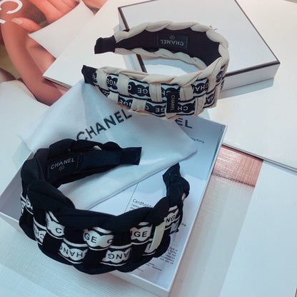 BANDEAU EN TISSU BLANC MIX NOIR 832193