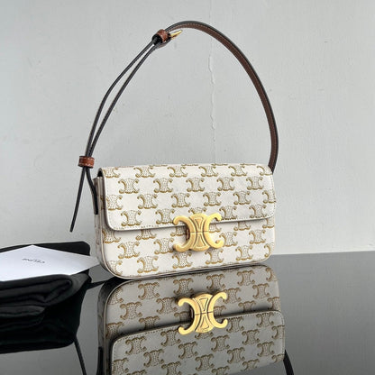 TRIOMPHE 20 CUIR DE VEAU MOTIF BLANC