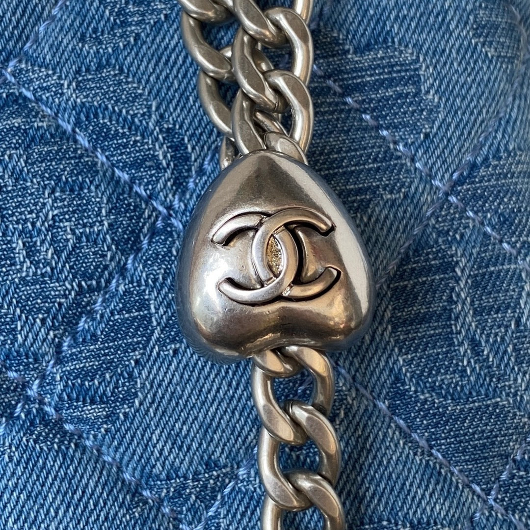 23P 化粧台 17cm デニム シルバー金具