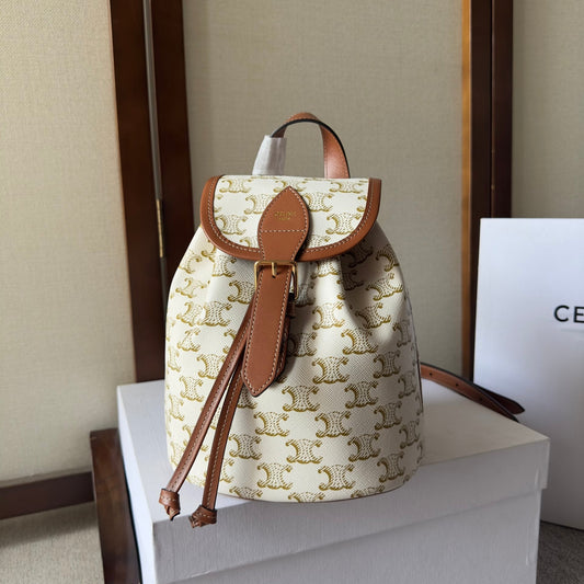 PETIT SAC À DOS FOLCO 20 EN TOILE TRIOMPHE BLANCHE
