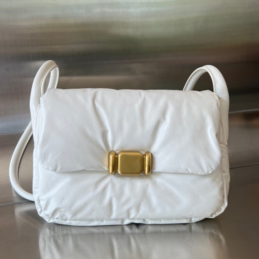 SAC PUFFER PAD 29 EN CUIR DE VACHE BLANC