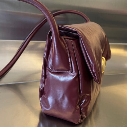 SAC PUFFER PAD 29 EN CUIR DE VACHE PRUNE VIOLET