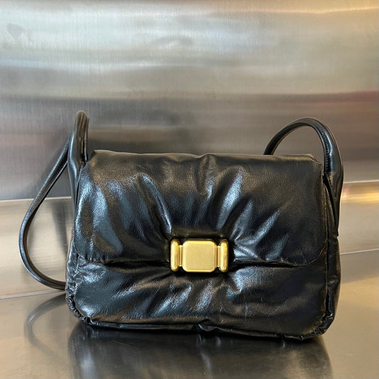 SAC PUFFER PAD 29 EN CUIR DE VACHE NOIR
