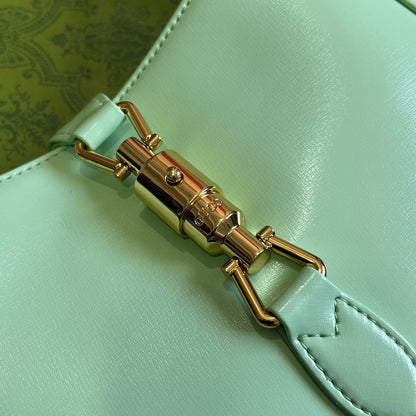 SAC À BANDOULIÈRE GG JACKIE SMALL 28 EN CUIR DE VEAU VERT CLAIR