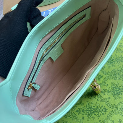 SAC À BANDOULIÈRE GG JACKIE SMALL 28 EN CUIR DE VEAU VERT CLAIR
