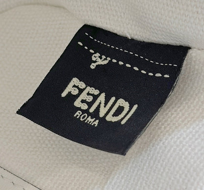 フェンディ 19 バゲットバッグ（ブラック×ホワイト キャンバス、ゴールド金具）