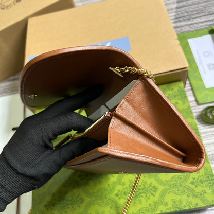 ブロンディ ショルダーバッグ 21インチ ブロンズブラウン カーフスキン ゴールド金具