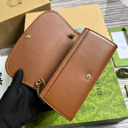 ブロンディ ショルダーバッグ 21インチ ブロンズブラウン カーフスキン ゴールド金具