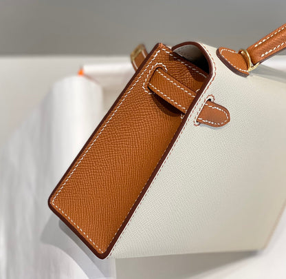 HM ミニケリー 19cm クリームゴールド エプソム シルバー金具
