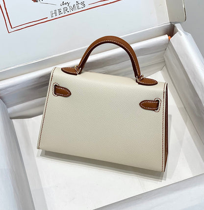 HM ミニケリー 19cm クリームゴールド エプソム シルバー金具