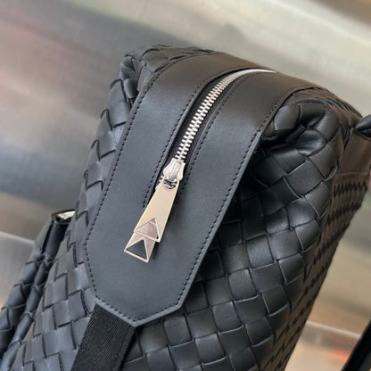 SAC À DOS 42 EN CUIR DE VEAU NOIR