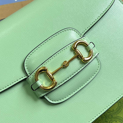 MINI SAC 25 GG HORSEBIT 1955 EN CUIR DE VEAU VERT CLAIR
