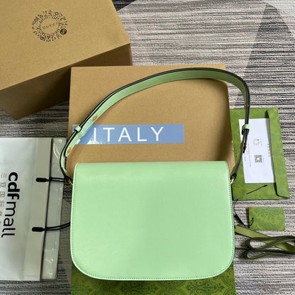MINI SAC 25 GG HORSEBIT 1955 EN CUIR DE VEAU VERT CLAIR