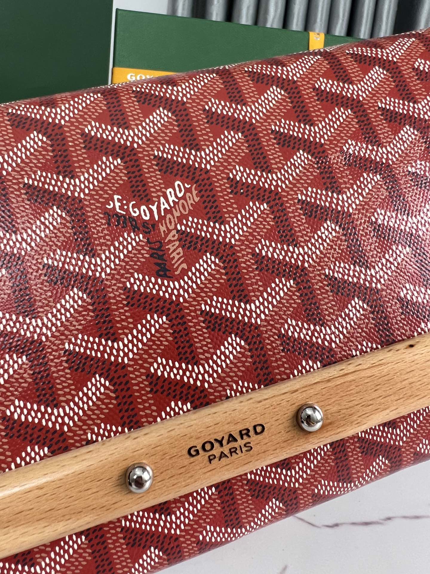 POCHETTE MONTE-CARLO PM 25 EN TOILE GOYARDINE ROUGE CLASSIQUE