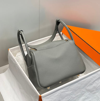 SAC HM LINDY 26 CUIR TAURILLON GRIS CLEMENCE