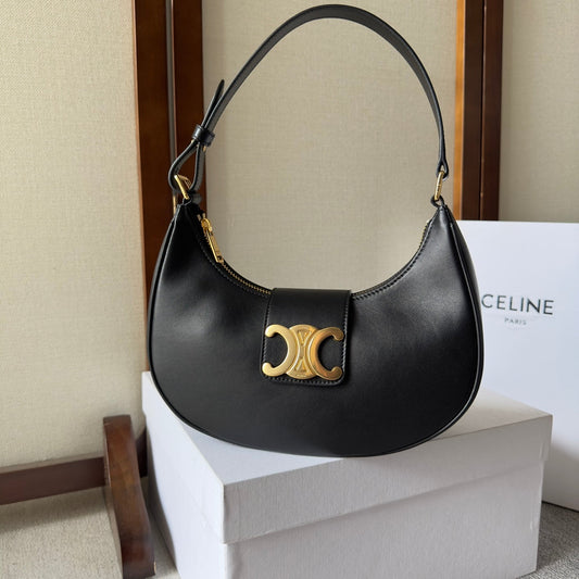 Sac Céline Ava 23 cm en cuir de veau noir