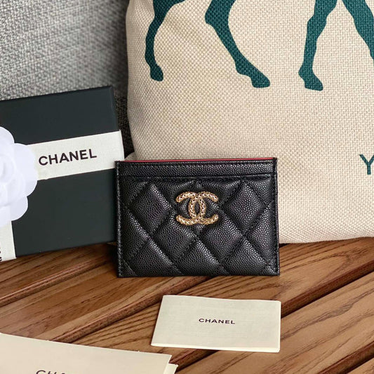 porte-cartes cc 10 cm caviar noir