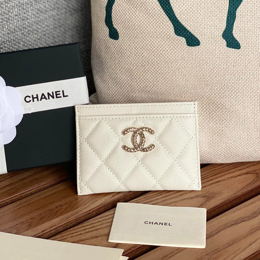 porte-cartes cc 10 cm caviar blanc