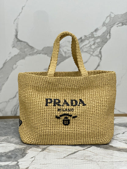 PRA ベージュ クロシェ トートバッグ 40cm 