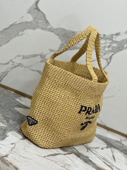 PRA ベージュ クロシェ トートバッグ 40cm 
