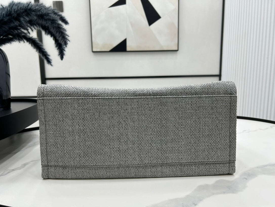 Sac CC Deauville en tweed, cuir vert foncé, accessoires dorés, 18
