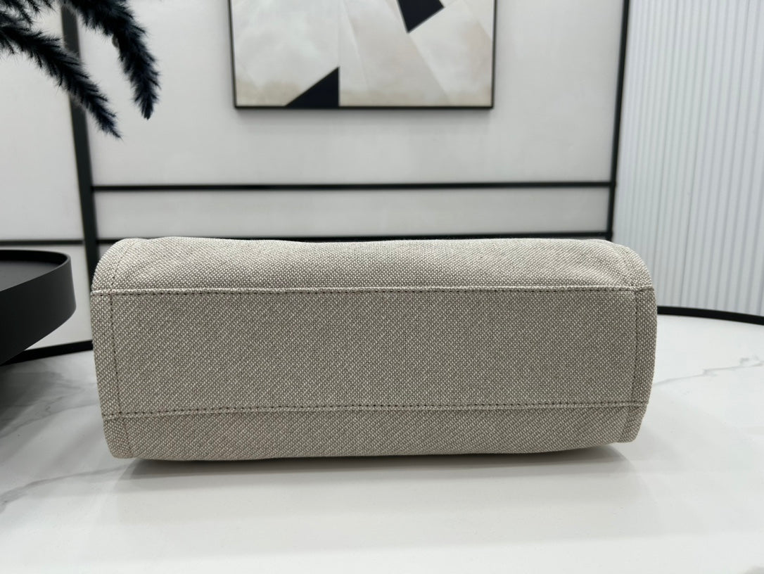 CC ドーヴィル ツイードバッグ 33x24x14.5cm ブラックレザー ゴールド金具 36