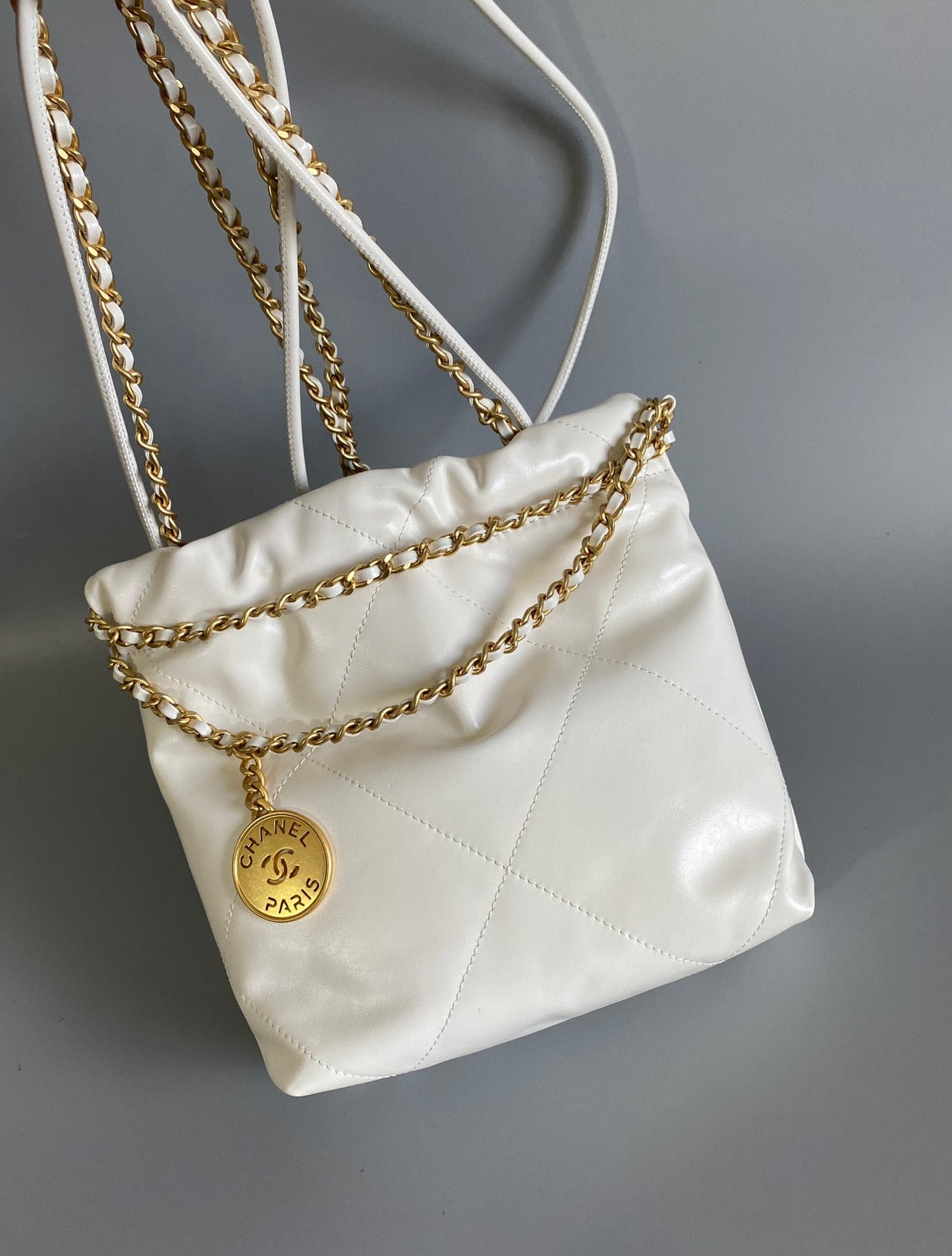 CC ホーボー ミニ 20CM ホワイト ラムスキン GHW