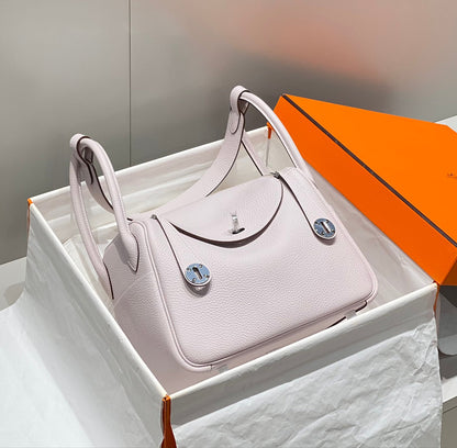 SAC HM LINDY 26 EN CUIR TAURILLON CLEMENCE ROSE DOUX
