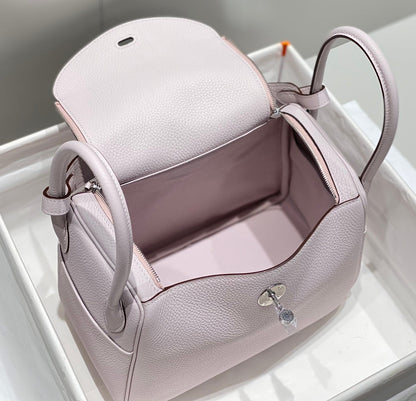 SAC HM LINDY 26 EN CUIR TAURILLON CLEMENCE ROSE DOUX