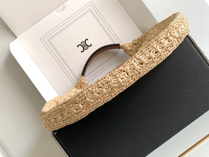 セリン クラシック パニエ 33cm ホーボーバッグ ラフィア＆ブラウンカーフスキン
