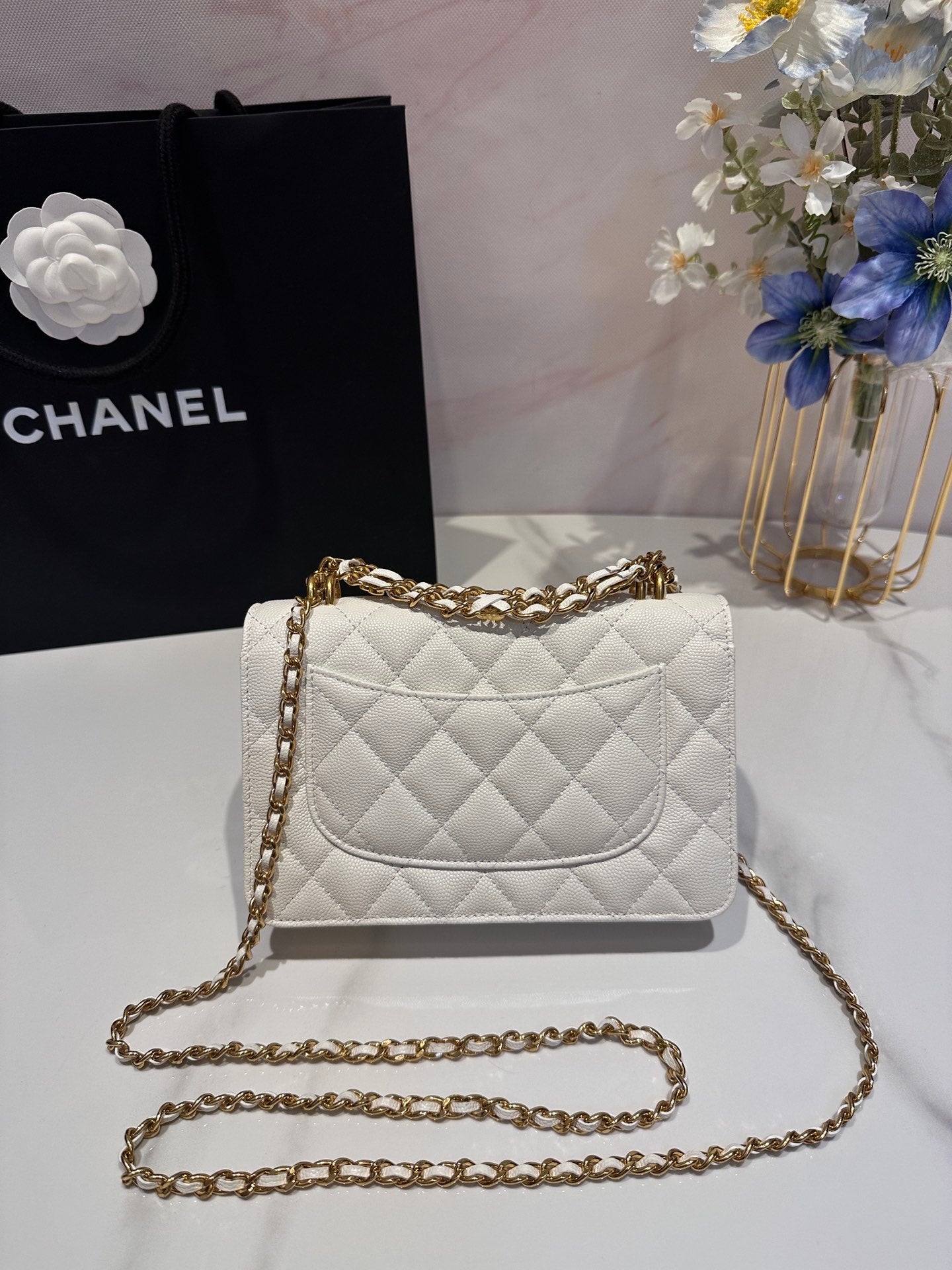 CC 24K Woc 19cm クリームグレインカーフスキン ゴールド金具
