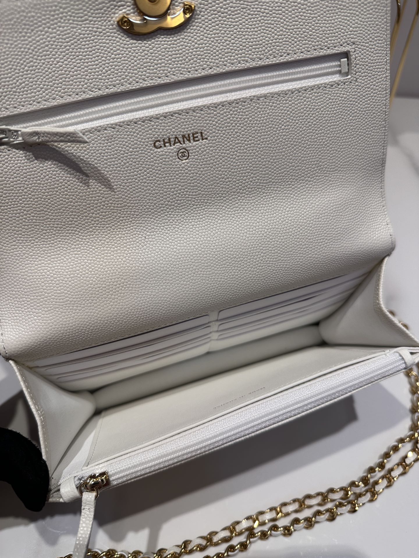 CC 24K Woc 19cm クリームグレインカーフスキン ゴールド金具