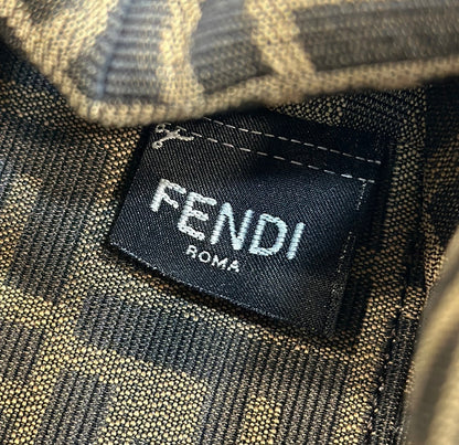 FENDI 26 FIRST SMALL EN CUIR DE VEAU BLANC MÉLANGÉ MARRON BRUN AVEC ACCESSOIRES ARGENTÉS