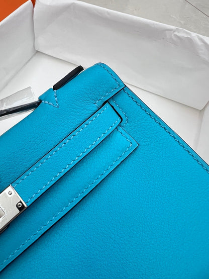 Pochette HM Kelly 22 cm Cerulean Swift, matériel argenté