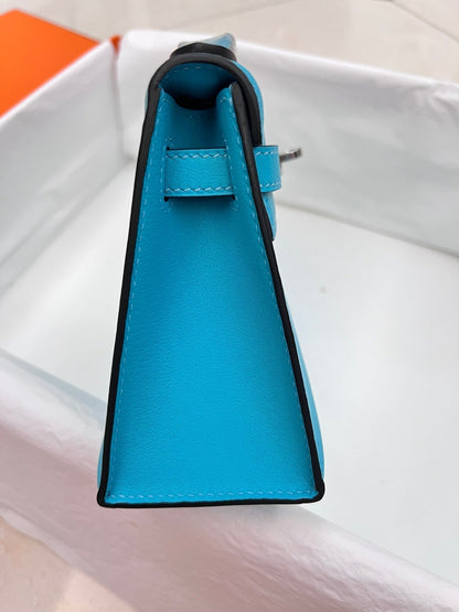 Pochette HM Kelly 22 cm Cerulean Swift, matériel argenté