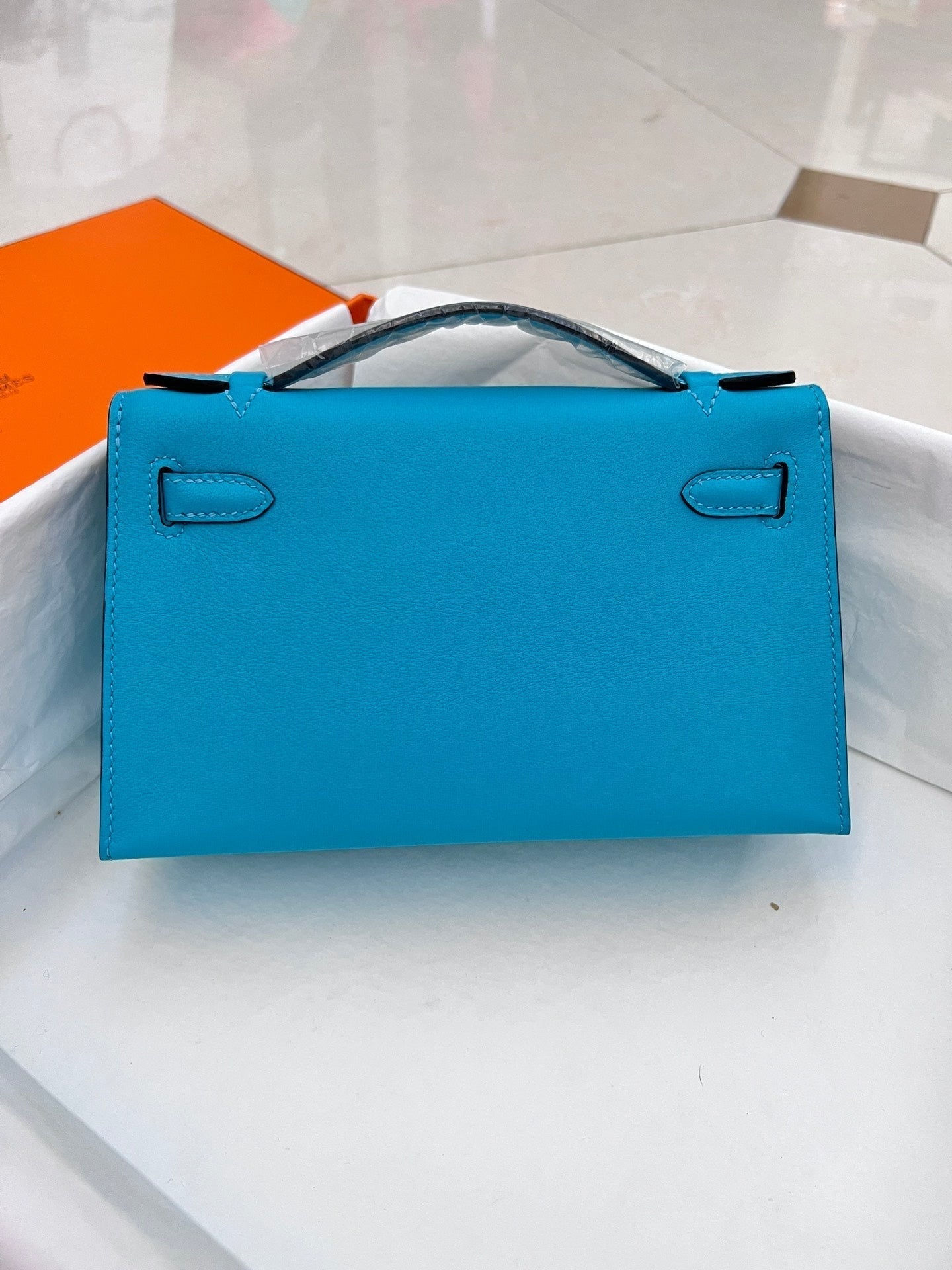Pochette HM Kelly 22 cm Cerulean Swift, matériel argenté